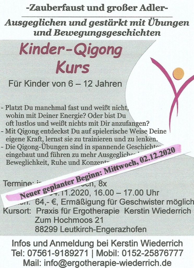 Anmeldung Kinder-Qigong Kurs